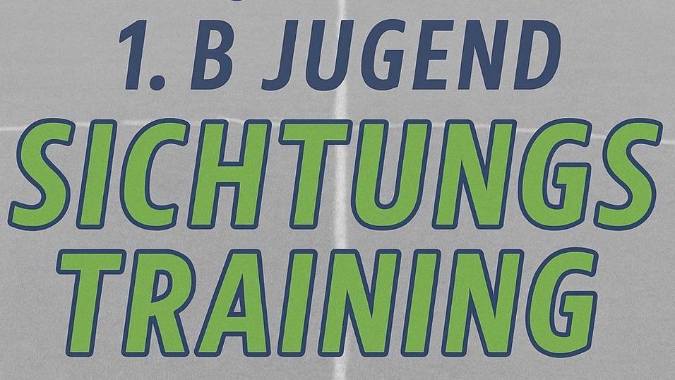 Plakat zum Sichtungstraining der B-Jugend mit Terminen, Adresse und Kontaktinformationen des SC Siemensstadt, Berlin.