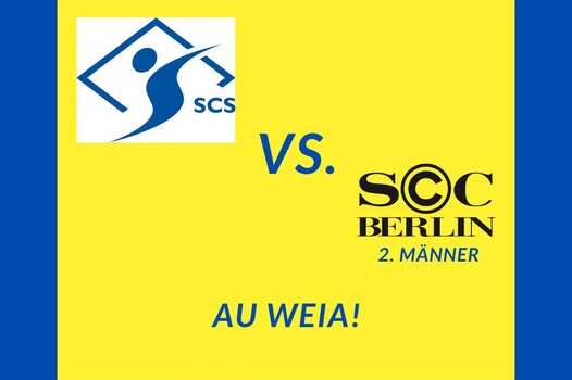 Spielbericht &uuml;ber das Handballspiel SCS gegen SOC Berlin am 10.11.24, mit dem Hinweis "AU WEIA!" auf gelbem Hintergrund.