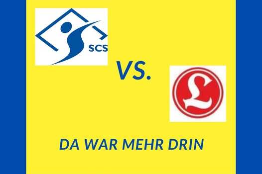 Spielbericht vom 12.01.25: Logo SCS gegen ein weiteres Logo, Hinweis auf ungenutzte Chancen.