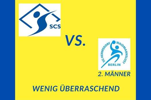 Grafik mit dem Titel &bdquo;Spielbericht vom 15.12.24&ldquo; zeigt Logos von SCS und SG Hermsdorf/Waidmannslust sowie den Text &bdquo;wenig &uuml;berraschend&ldquo;.