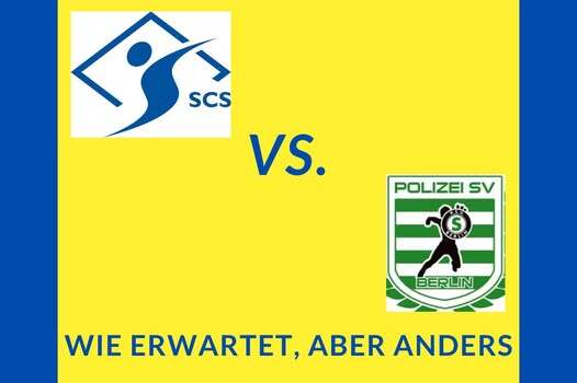 Spielbericht für das Handballspiel zwischen SCS und Polizei SV Berlin am 06.04.25, mit dem Titel "Wie erwartet, aber anders".