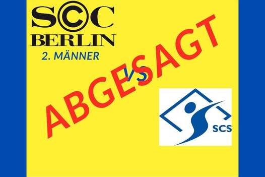 Spielbericht vom 15.03.25: Handballspiel zwischen SOC Berlin 2. M&auml;nner und SCS, abgesagt, rote Kennzeichnung.