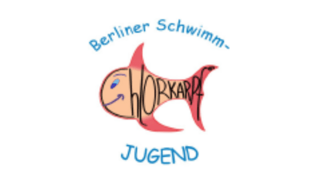 Logo der Berliner Schwimmjugend mit einem stilisierten Fisch und dem Schriftzug „Berliner Schwimmjugend“.