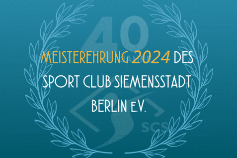 Grafik zur Meisterehrung 2024 des Sport Club Siemensstadt Berlin e.V. mit einem Lorbeerkranz und dem Schriftzug "40".