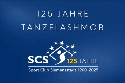 Grafik zur Feier von 125 Jahren Tanzflashmob des Sport Club Siemensstadt mit Logo und Jubil&auml;umsdatum.