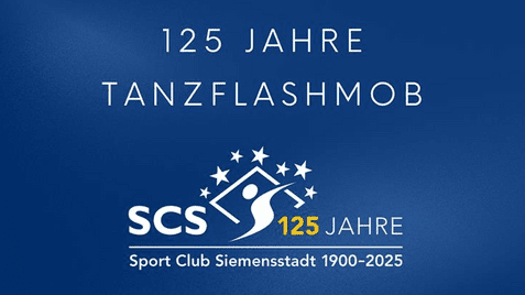 Grafik zur Feier von 125 Jahren Tanzflashmob des Sport Club Siemensstadt mit Logo und Jubiläumsdatum.
