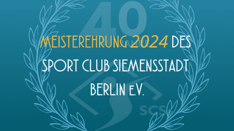 Grafik zur Meisterehrung 2024 des Sport Club Siemensstadt Berlin e.V. mit einem Lorbeerkranz und dem Schriftzug "40".