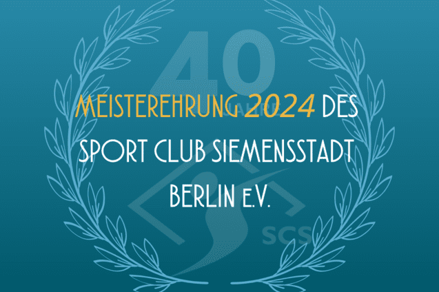 Grafik zur Meisterehrung 2024 des Sport Club Siemensstadt Berlin e.V. mit einem Lorbeerkranz und dem Schriftzug "40".