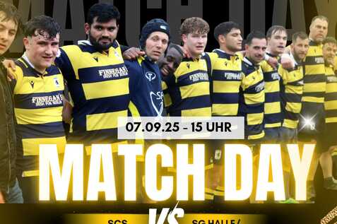 Gruppenfoto von einer Mannschaft Arm in Arm mit schwarz-gelben Trikots