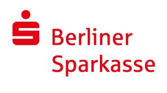 Logo der Berliner Sparkasse: rotes Symbol mit stilisierter Person und Schriftzug in roter Schrift.